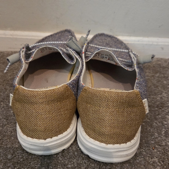 Hey Dude Shoes Womens 9 Wendy Mustard Mix Sneakers Gray Lace Up Low Top Comfort - Picture 5 of 11